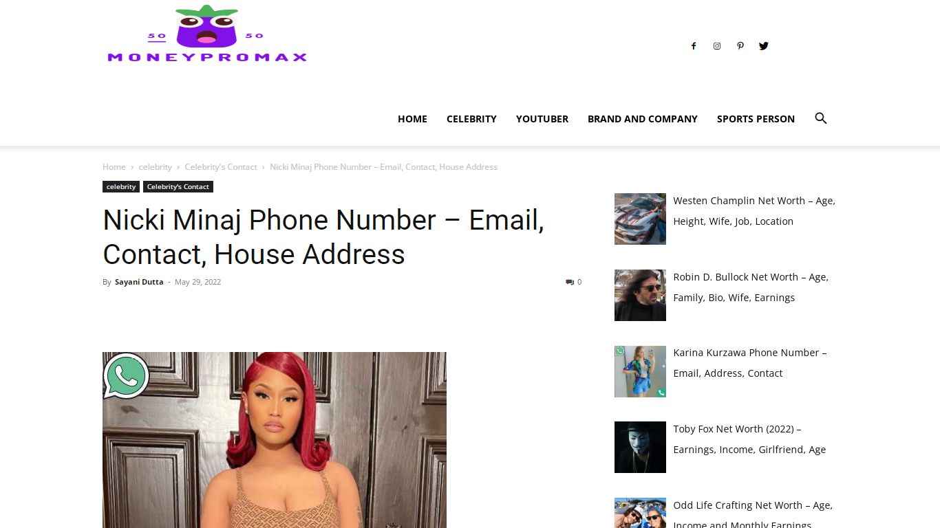 Nicki Minaj Phone Number - Email, Contact, House Address